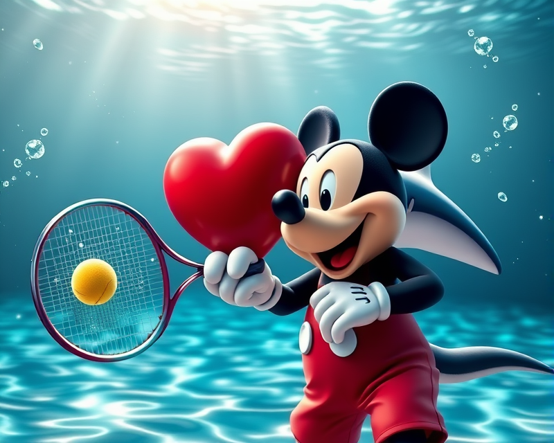 heart, tennis, shark, mickey mouse